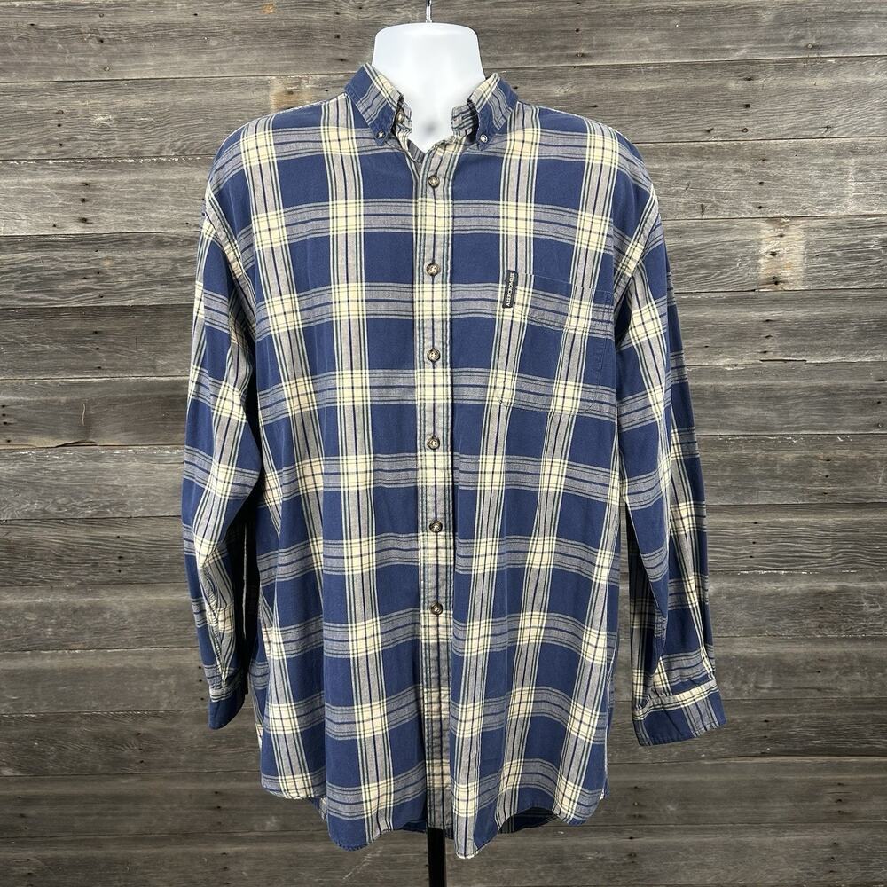 Abercrombie & Fitch The Big Shirt XL Blue Plaid Y2K 90s Outdoor Cotton Heritage